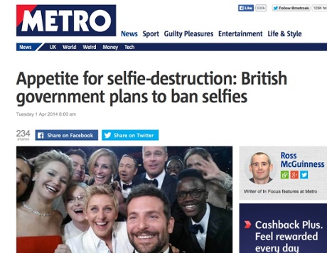 Government to ban selfies