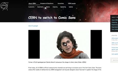 CERN change to Comic Sans